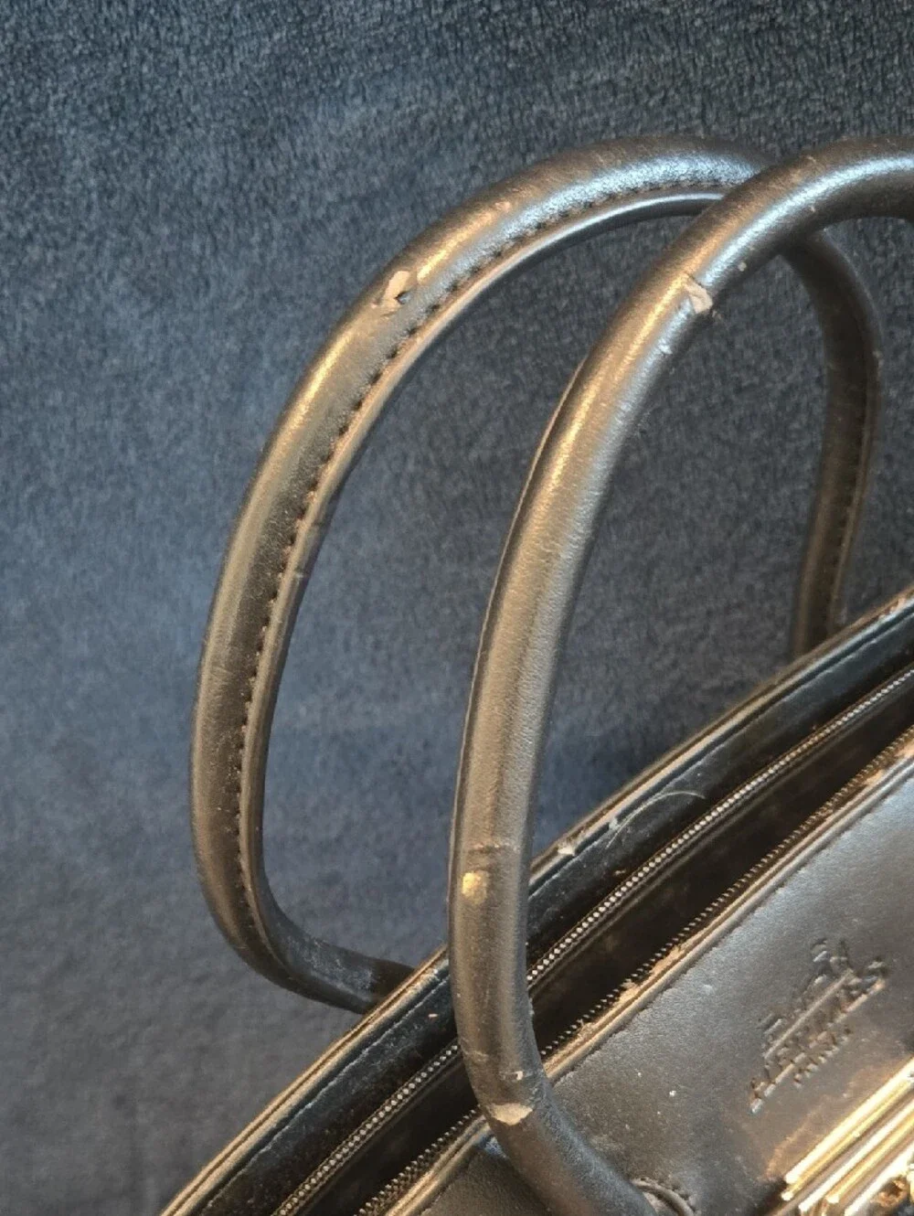 Elegant Black Structured Satchel with Gold Hardware